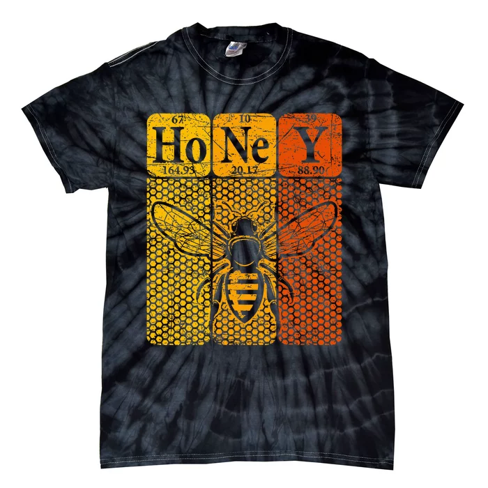 Honey Periodic Table Elements Beekeeper Retro Apiarist Tie-Dye T-Shirt