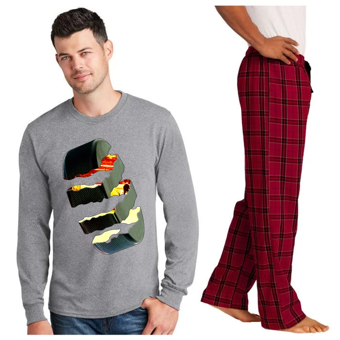 Hockey Puck Tear Long Sleeve Pajama Set