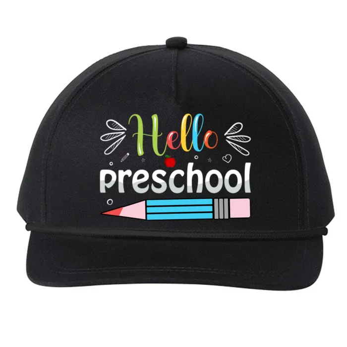 Hello Preschool Teacher First Day Funny Back To School Snapback Five-Panel Rope Hat