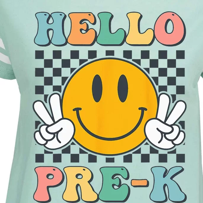 Hello PreK Teachers Smile Team Pre K Back to School Enza Ladies Jersey Football T-Shirt