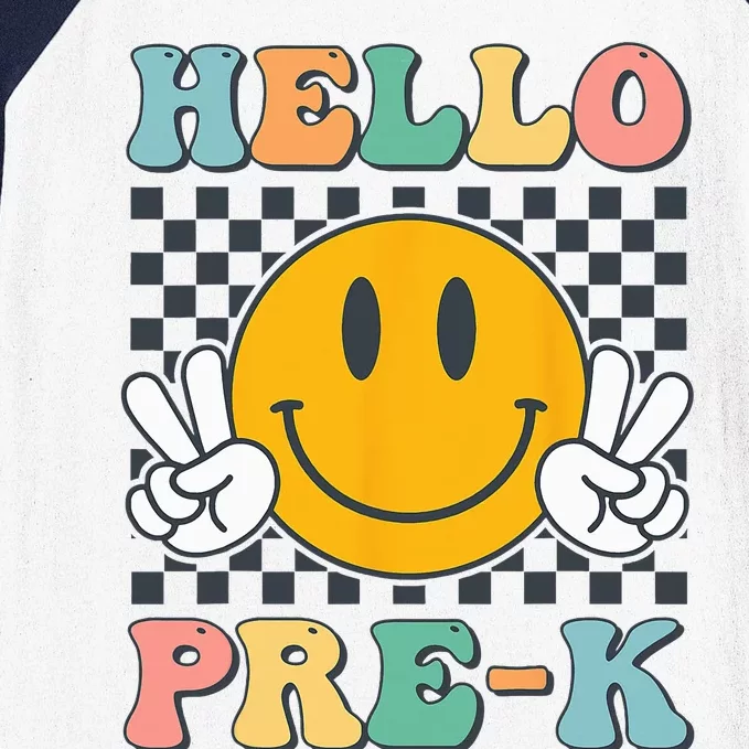 Hello PreK Teachers Smile Team Pre K Back to School Baseball Sleeve Shirt