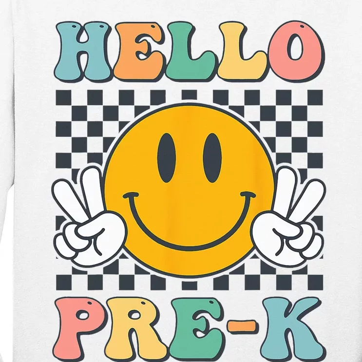 Hello PreK Teachers Smile Team Pre K Back to School Tall Long Sleeve T-Shirt