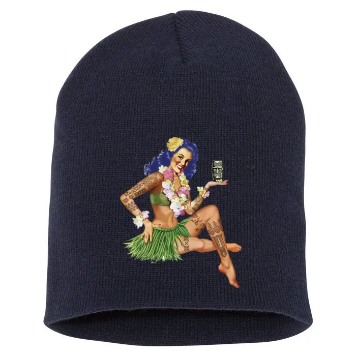 Hawaiian Pin Up Short Acrylic Beanie