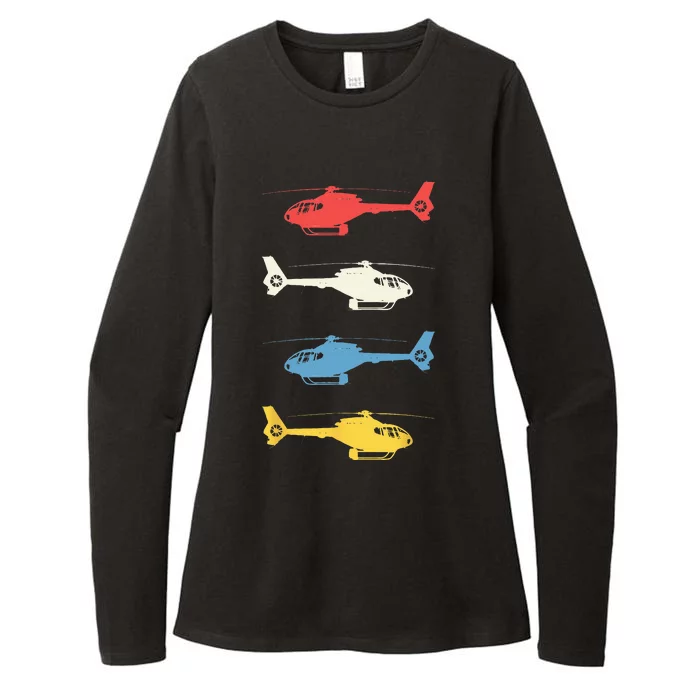 Helicopter Pilot Vintage Aviation Flying Helicopters Pilots Womens CVC Long Sleeve Shirt