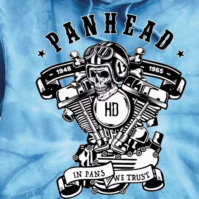 Hd Panhead Vtwin Motorcycle Rockabilly Skull Crossbones Tie Dye Hoodie