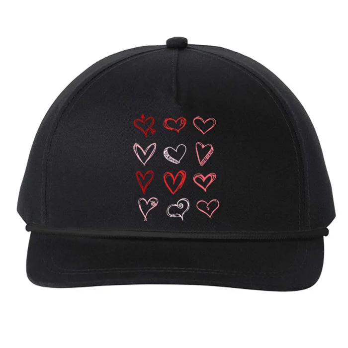 Hearts Pattern Valentines Day Cute Love Vday Pajama Snapback Five-Panel Rope Hat