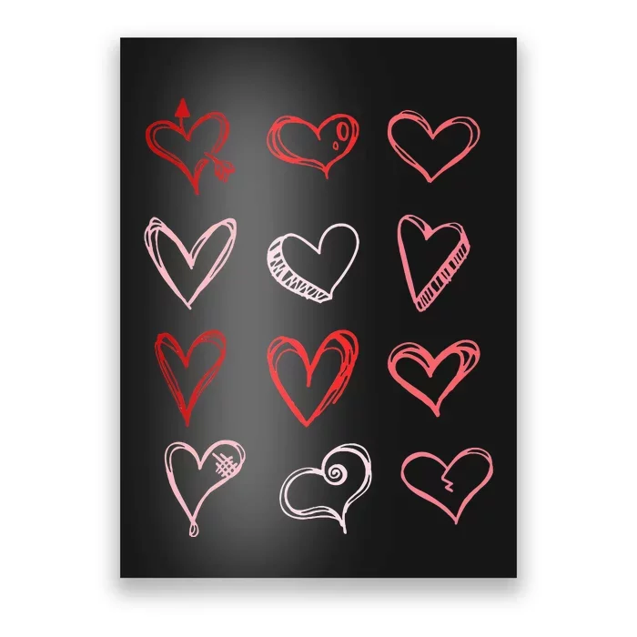 Hearts Pattern Valentines Day Cute Love Vday Pajama Poster