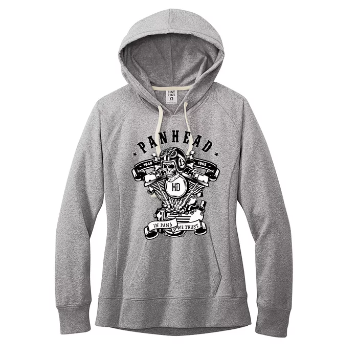 Hd Panhead Vtwin Motorcycle Rockabilly Skull Crossbones Women's Fleece Hoodie