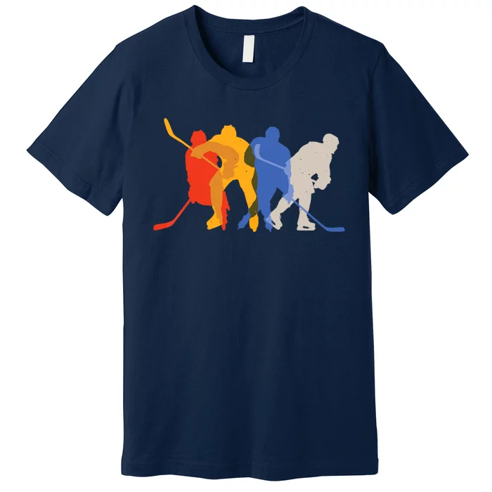 Hockey Players Vintage Retro Sports Gift Premium T-Shirt