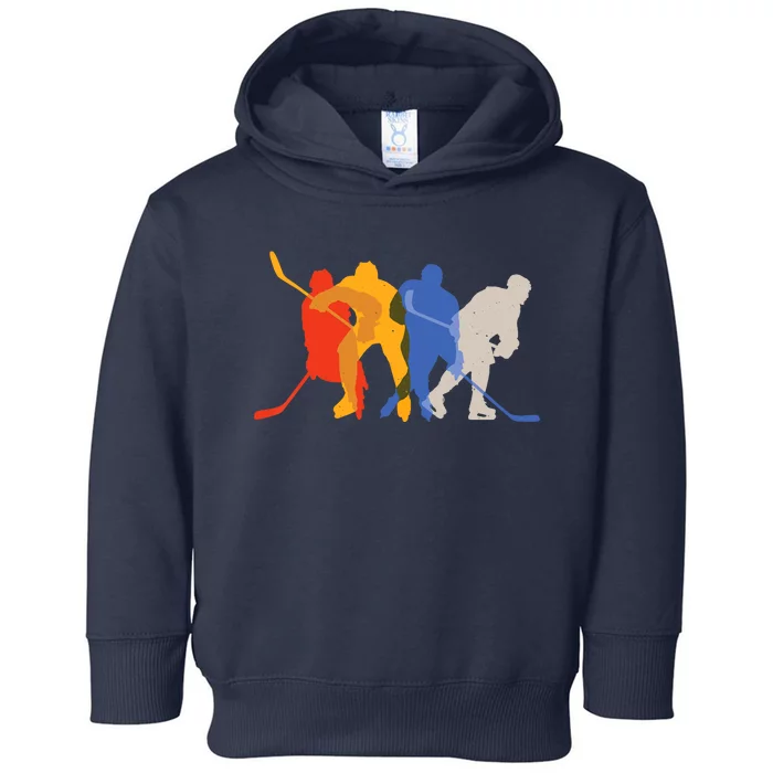 Hockey Players Vintage Retro Sports Gift Toddler Hoodie