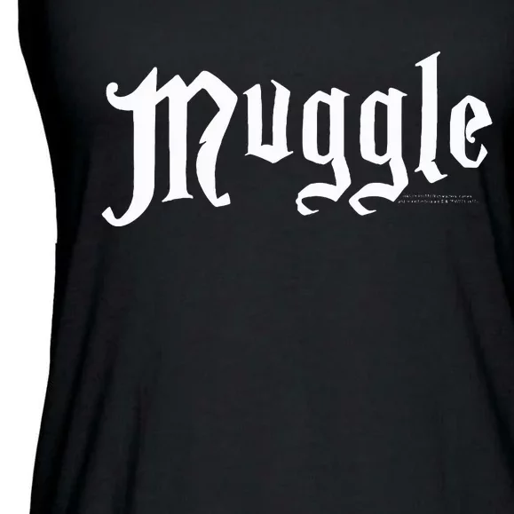 H.A.R.R.Y P.O.T.T.E.R White Muggle Logo Ladies Essential Flowy Tank