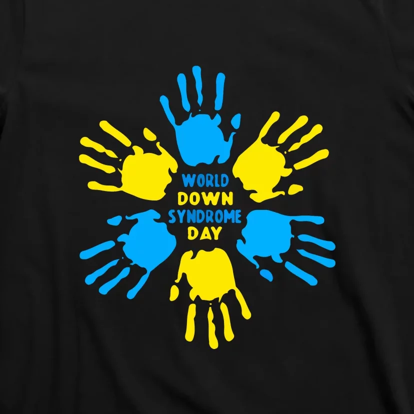 Hand Print World Down Syndrome Day Women Gift T-Shirt