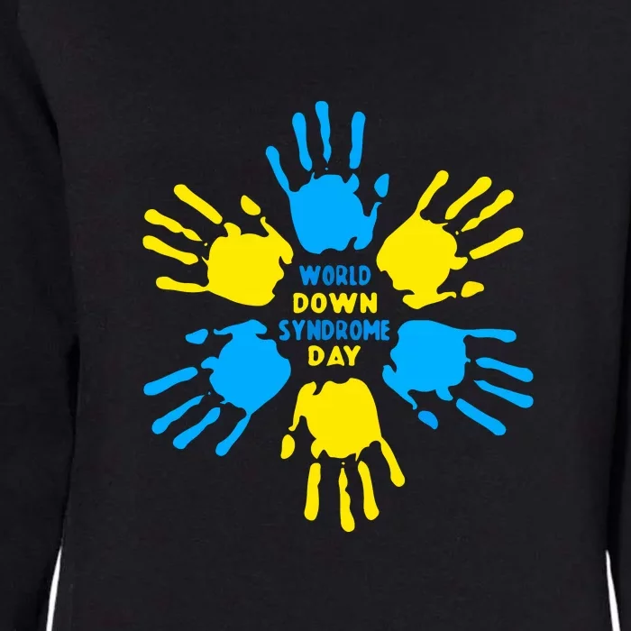 Hand Print World Down Syndrome Day Women Gift Womens California Wash Sweatshirt