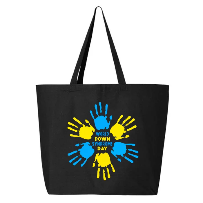 Hand Print World Down Syndrome Day Women Gift 25L Jumbo Tote