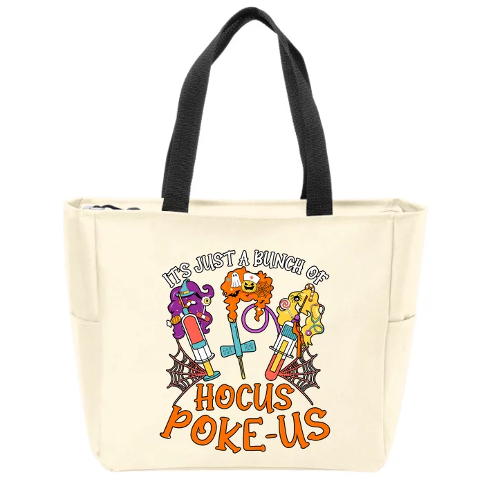 Hocus Pokeus Witch Nurse Halloween Medical Lab Tech Spooky Zip Tote Bag