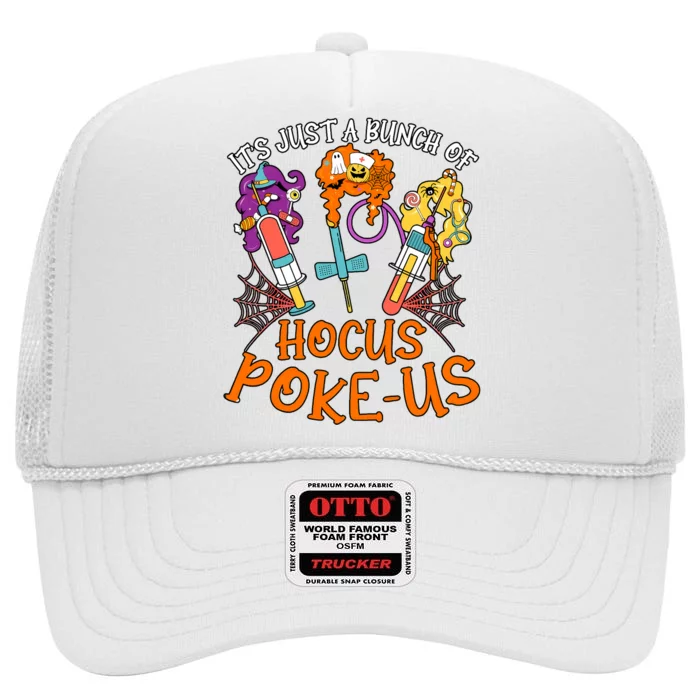 Hocus Pokeus Witch Nurse Halloween Medical Lab Tech Spooky High Crown Mesh Trucker Hat