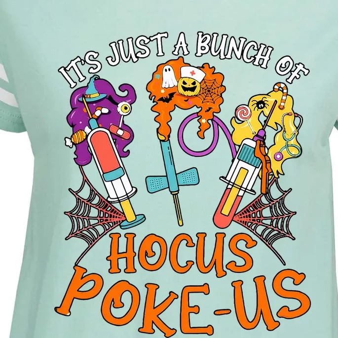 Hocus Pokeus Witch Nurse Halloween Medical Lab Tech Spooky Enza Ladies Jersey Football T-Shirt