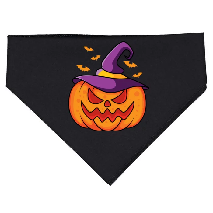 Halloween Pumpkin Witch USA-Made Doggie Bandana