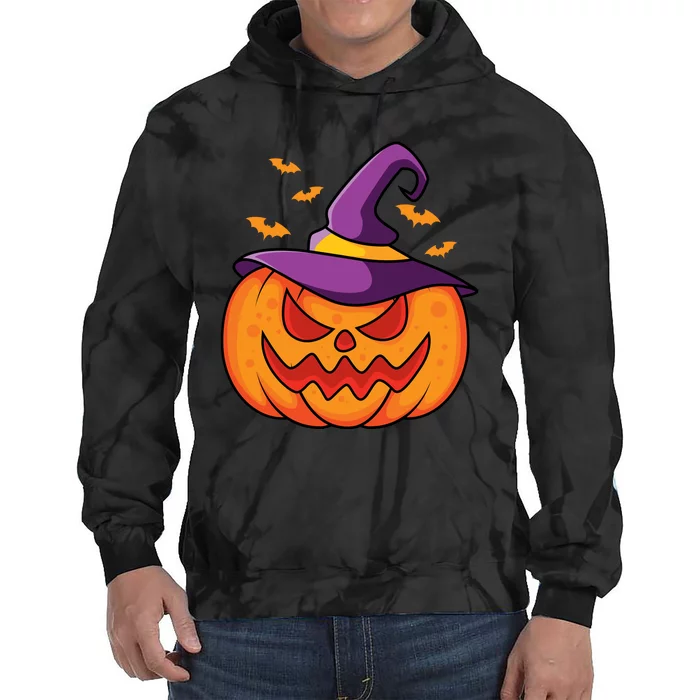 Halloween Pumpkin Witch Tie Dye Hoodie