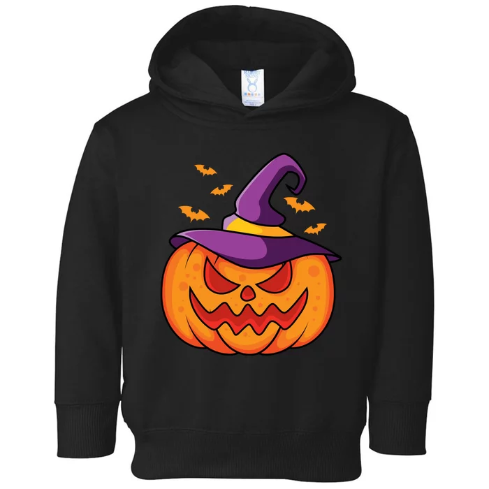 Halloween Pumpkin Witch Toddler Hoodie