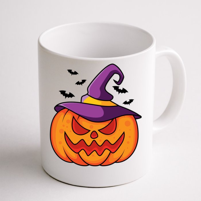 Halloween Pumpkin Witch Front & Back Coffee Mug