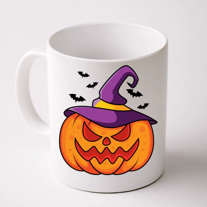 Halloween Pumpkin Witch Front & Back Coffee Mug