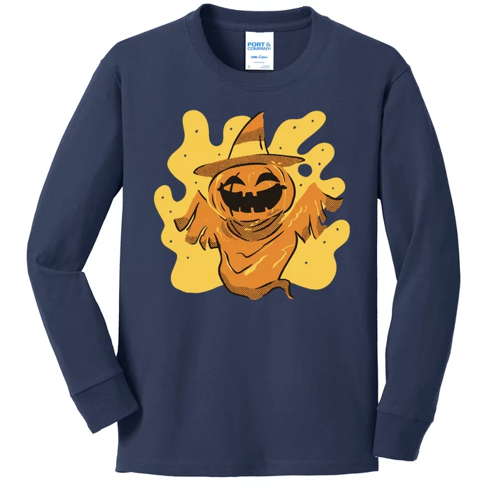 Halloween Pumpkin Witch Kids Long Sleeve Shirt