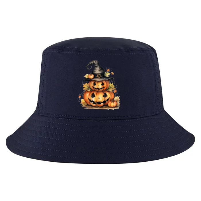 Halloween Pumpkin Witch Fall Autumn Illustration Cool Comfort Performance Bucket Hat