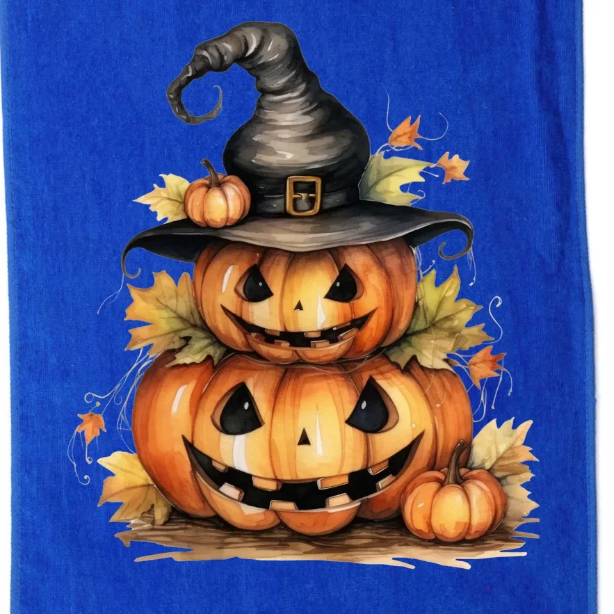 Halloween Pumpkin Witch Fall Autumn Illustration Platinum Collection Golf Towel