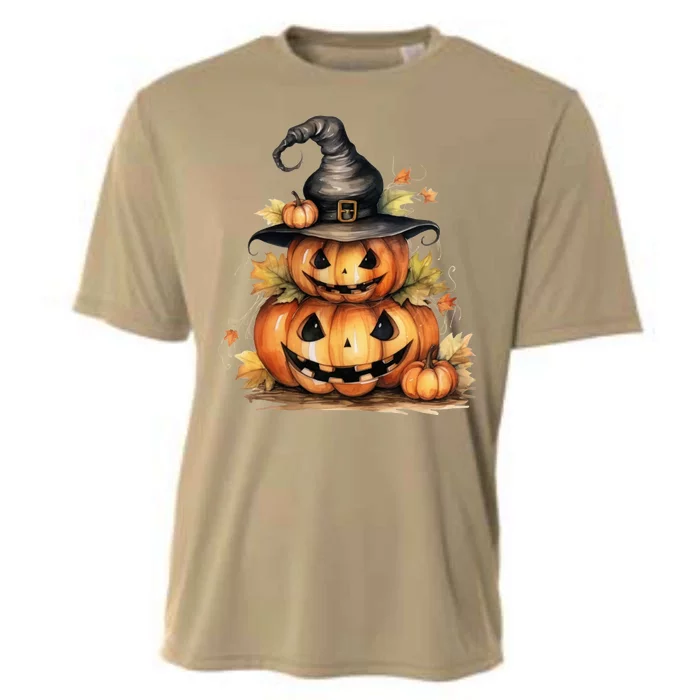 Halloween Pumpkin Witch Fall Autumn Illustration Cooling Performance Crew T-Shirt