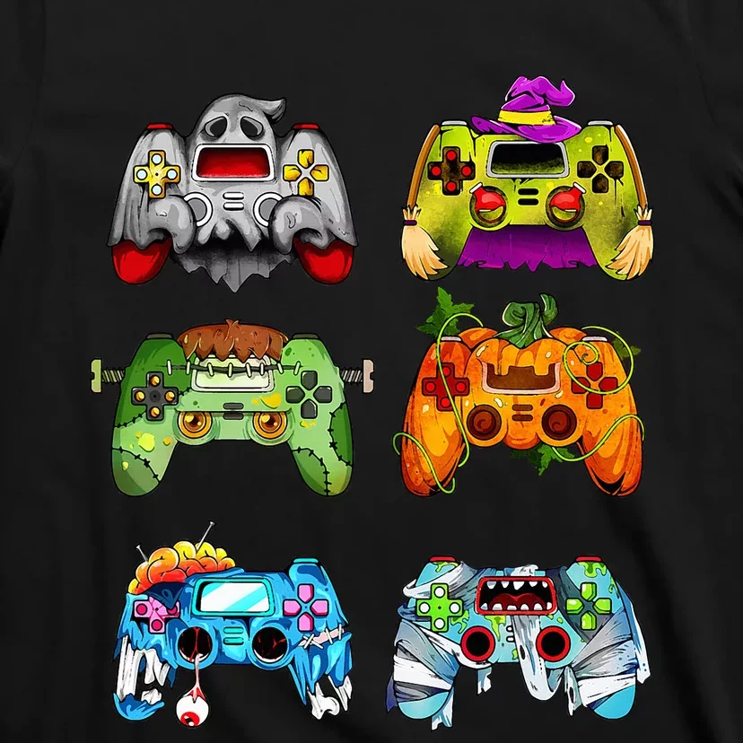 Halloween Pumpkin Witch Gaming Controllers Zombie T-Shirt