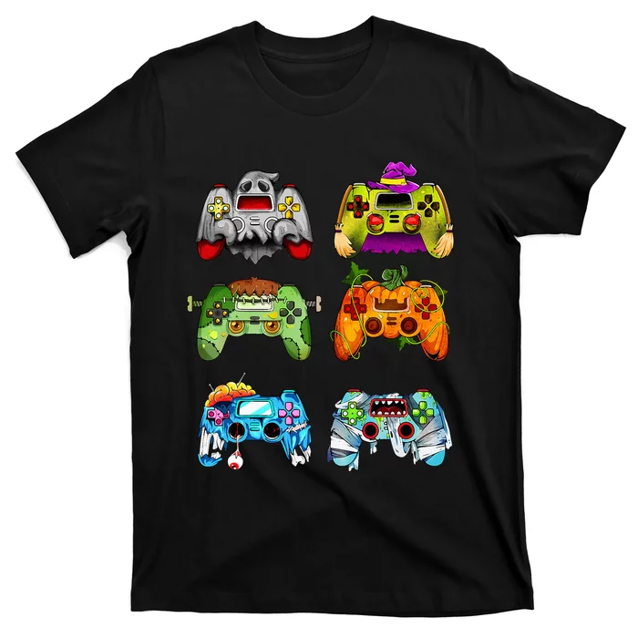 Halloween Pumpkin Witch Gaming Controllers Zombie T-Shirt