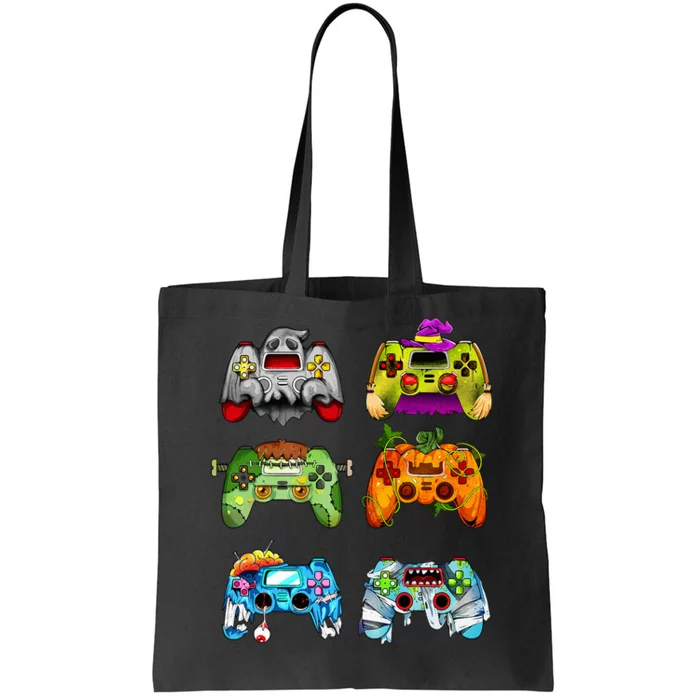 Halloween Pumpkin Witch Gaming Controllers Zombie Tote Bag