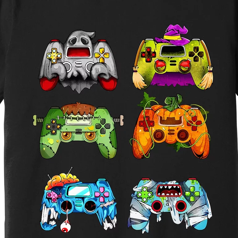 Halloween Pumpkin Witch Gaming Controllers Zombie Premium T-Shirt