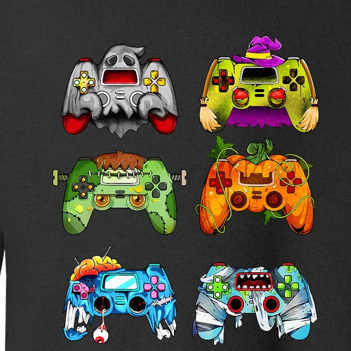 Halloween Pumpkin Witch Gaming Controllers Zombie Toddler Sweatshirt