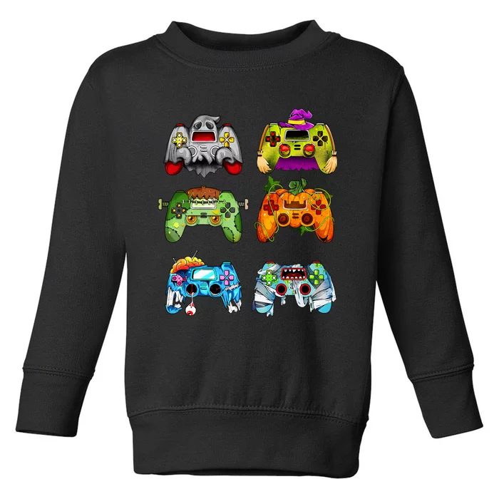 Halloween Pumpkin Witch Gaming Controllers Zombie Toddler Sweatshirt