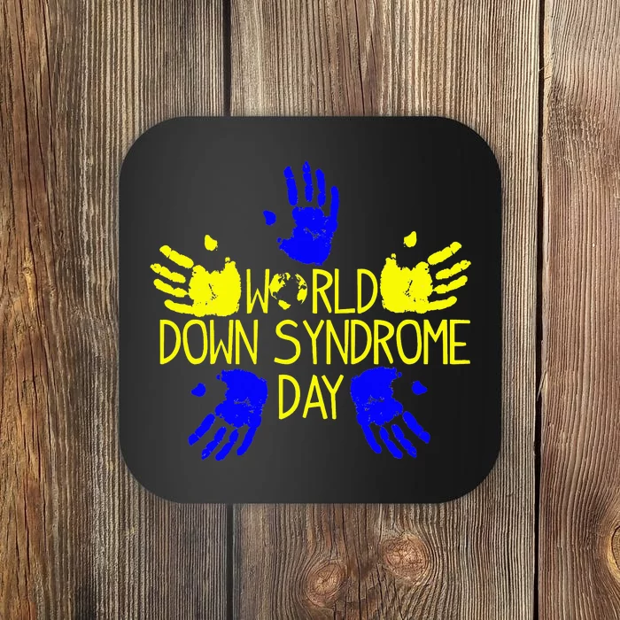 Hand Print World Down Syndrome Day funny cancer Coaster