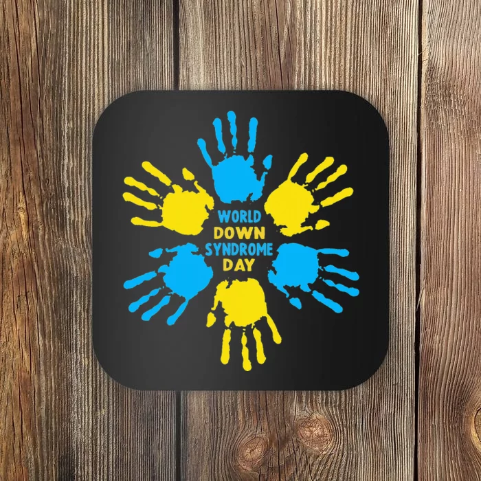 Hand Print World Down Syndrome Day funny cancer Coaster