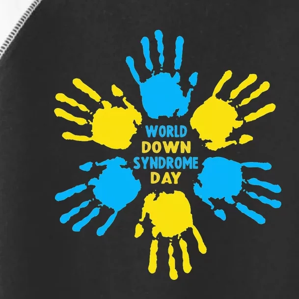 Hand Print World Down Syndrome Day funny cancer Toddler Fine Jersey T-Shirt