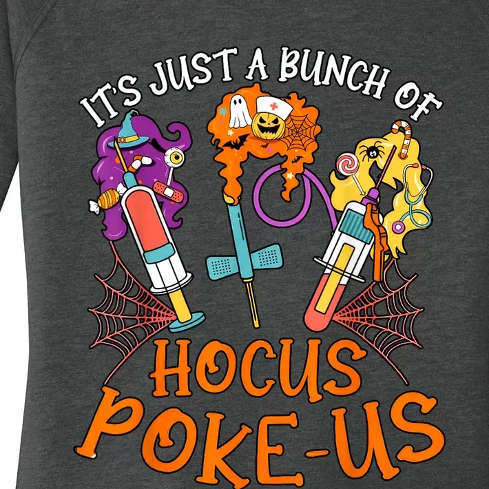 Hocus Pokeus Witch Nurse Halloween Medical Lab Tech Spooky Women's Perfect Tri Tunic Long Sleeve Shirt