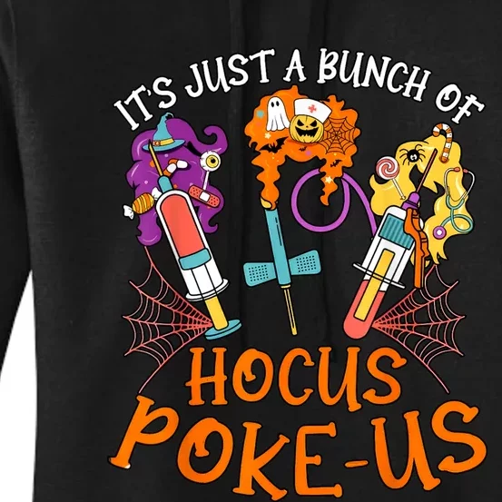 Hocus Pokeus Witch Nurse Halloween Medical Lab Tech Spooky Women's Pullover Hoodie