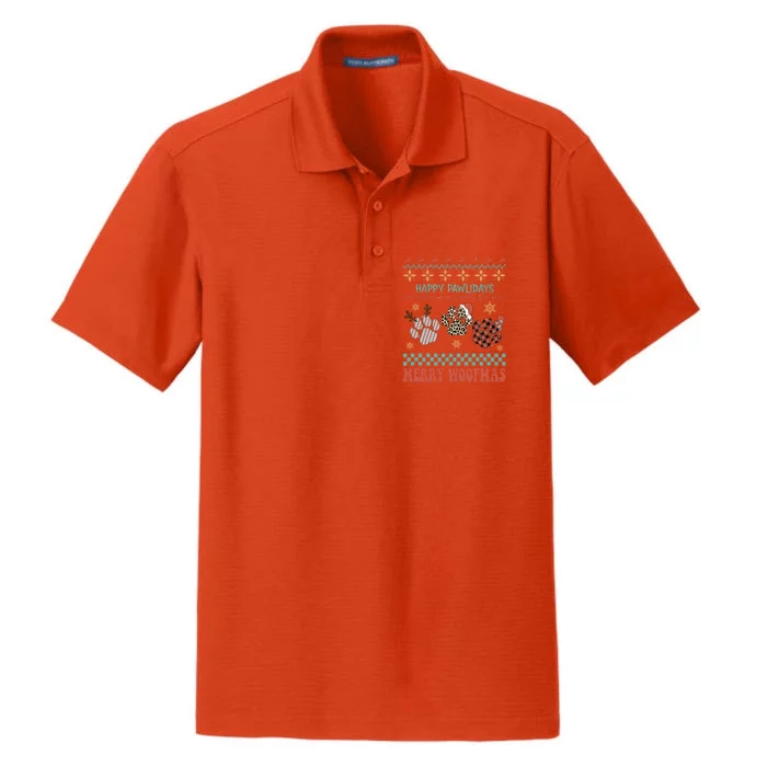 Happy Pawlidays Woof You A Merry Christmas Dog Meaningful Gift Dry Zone Grid Performance Polo