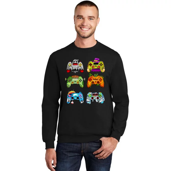 Halloween Pumpkin Witch Gaming Controllers Zombie Sweatshirt