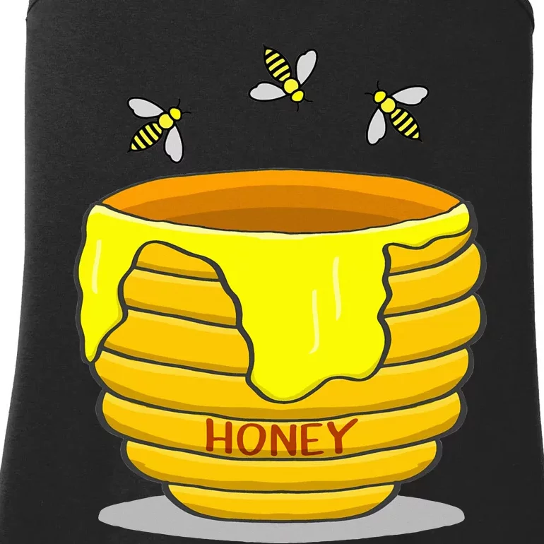 Honey Pot With Honey Bees Ladies Essential Tank