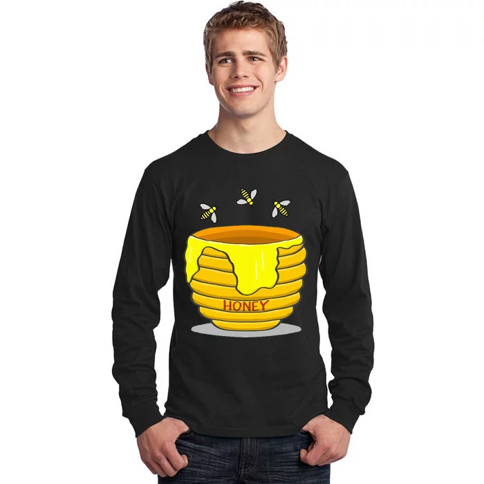 Honey Pot With Honey Bees Tall Long Sleeve T-Shirt