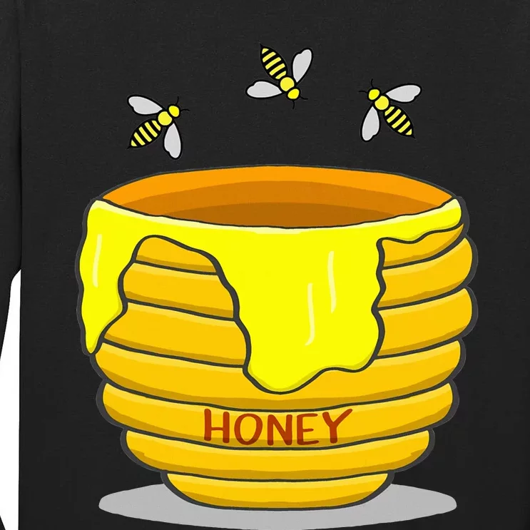 Honey Pot With Honey Bees Tall Long Sleeve T-Shirt