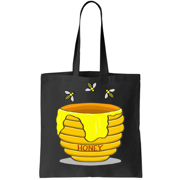 Honey Pot With Honey Bees Tote Bag