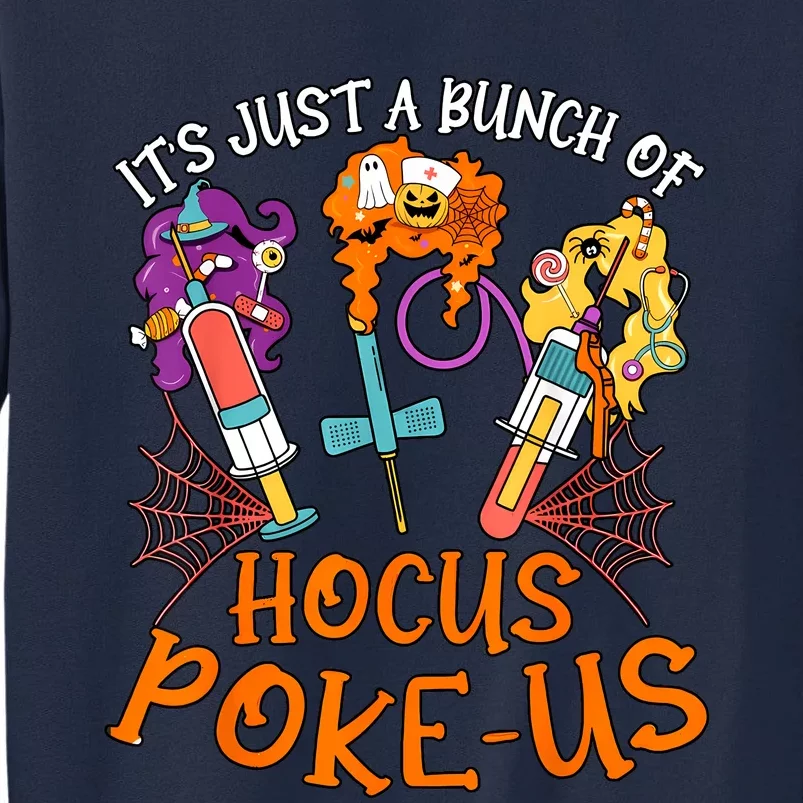 Hocus Pokeus Witch Nurse Halloween Medical Lab Tech Spooky Tall Sweatshirt