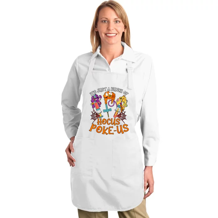 Hocus Pokeus Witch Nurse Halloween Medical Lab Tech Spooky Full-Length Apron With Pocket