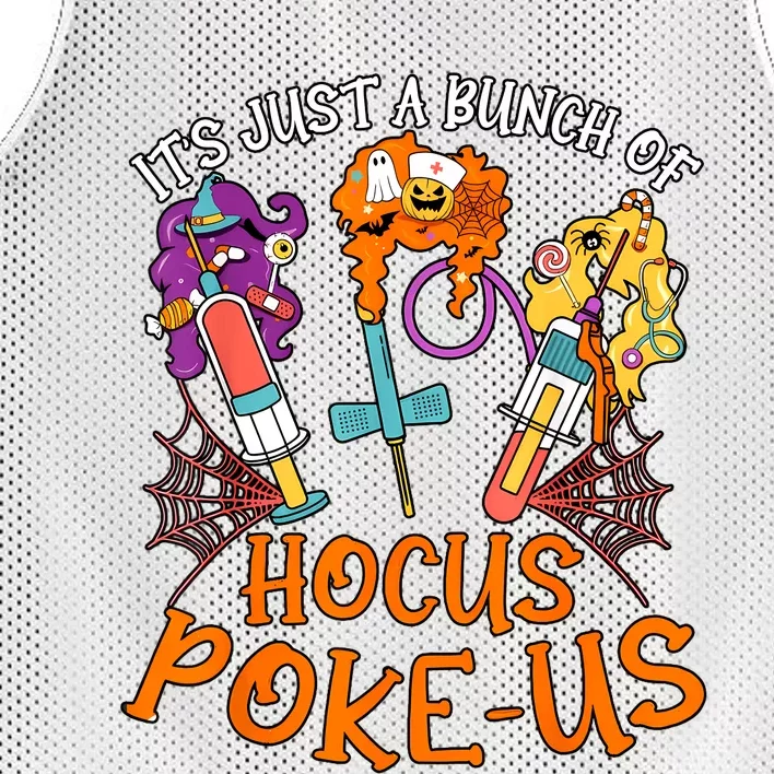 Hocus Pokeus Witch Nurse Halloween Medical Lab Tech Spooky Mesh Reversible Basketball Jersey Tank